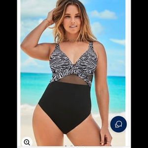 Black animal print one piece
